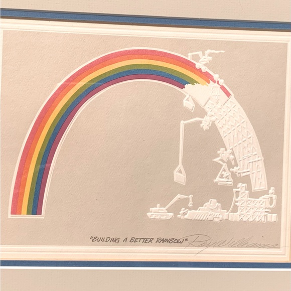 🌈🏗️ “Building A Better Rainbow” Embossed Roy Williams Framed wall hanging - Picture 2 of 10